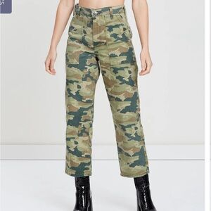 We The Free Green Camouflage Straight Leg Jeans